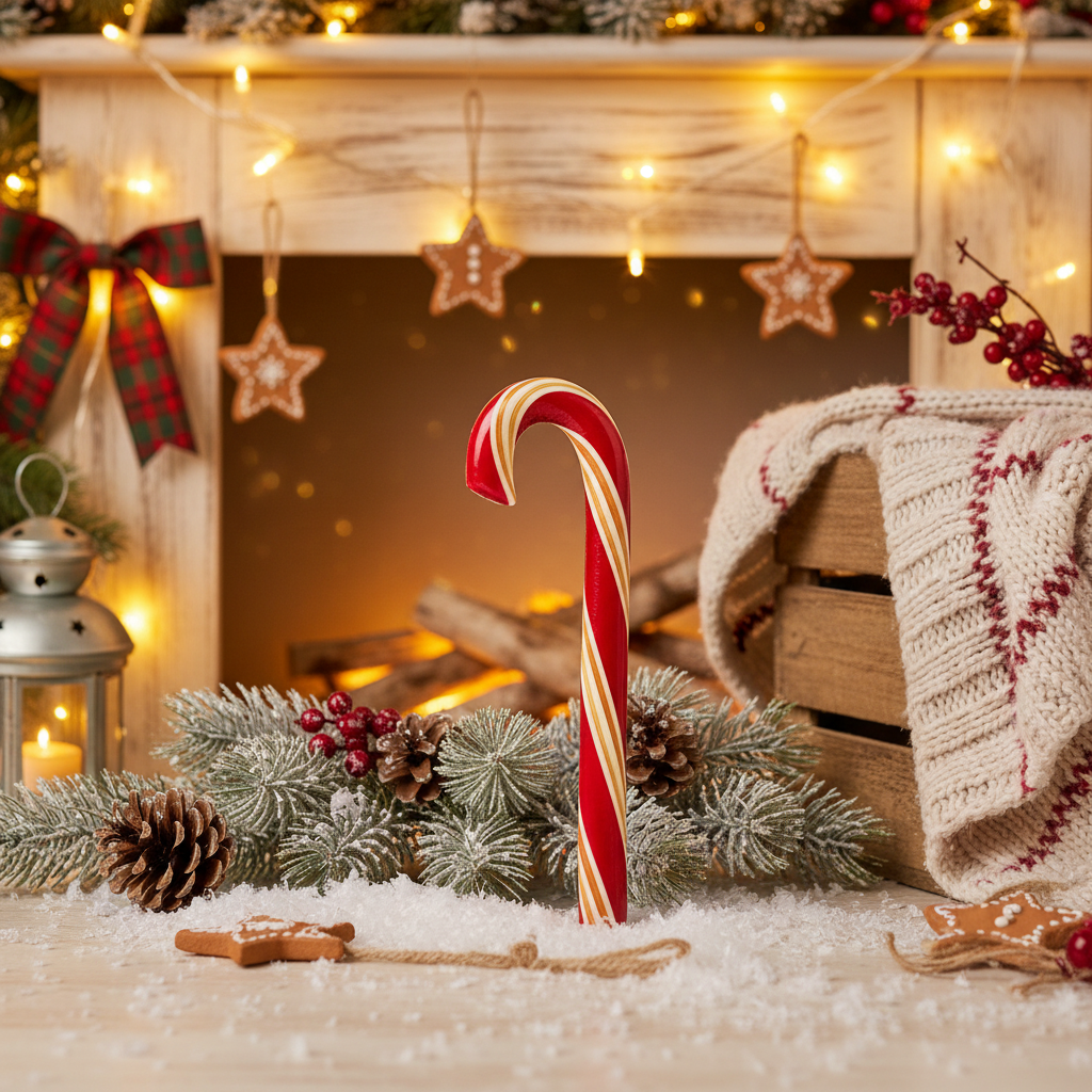 Organic Hand-Spun Jumbo Candy Cane - Mint - 1.75 oz