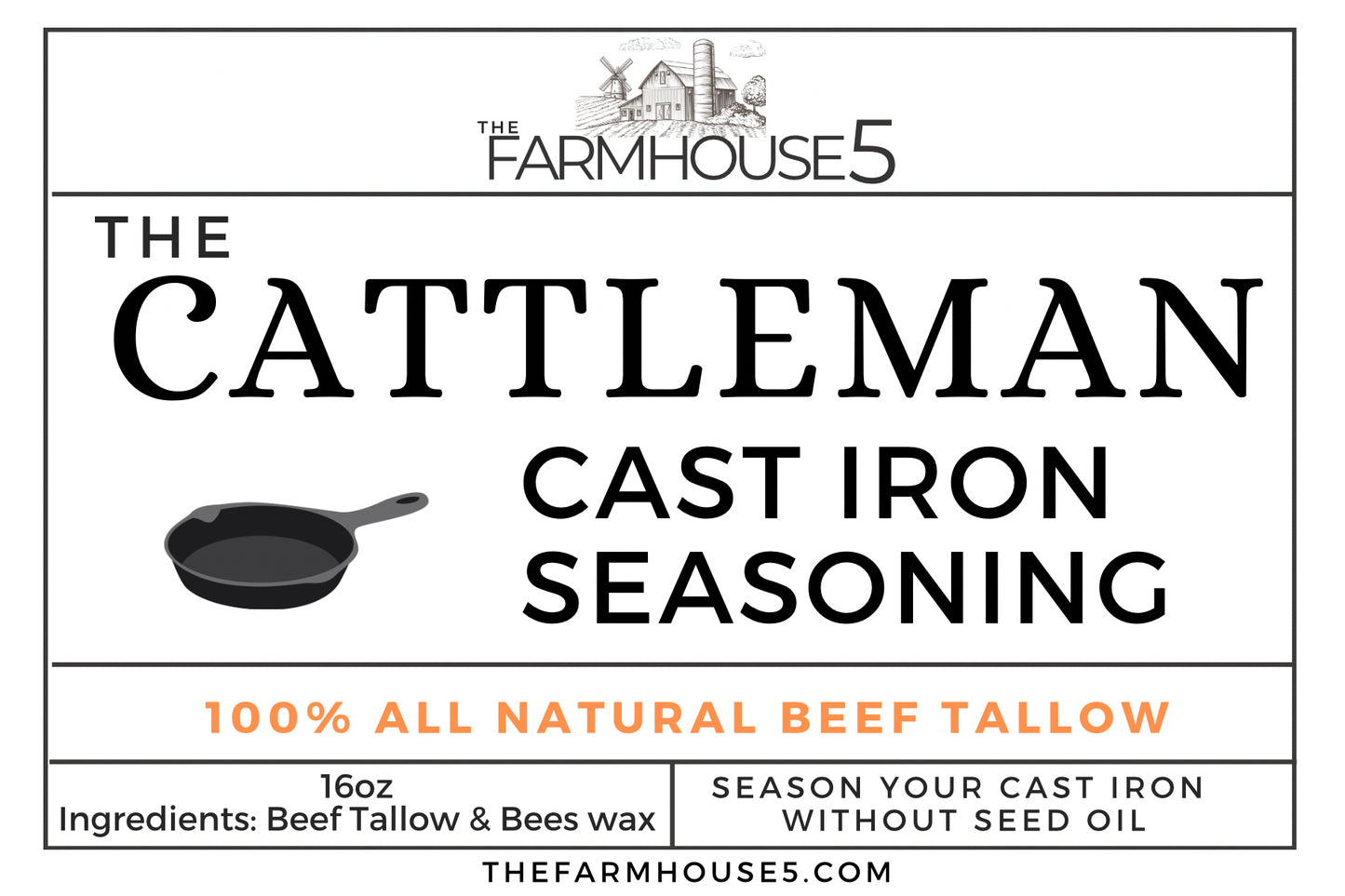 Tallow Cast Iron Seasoning