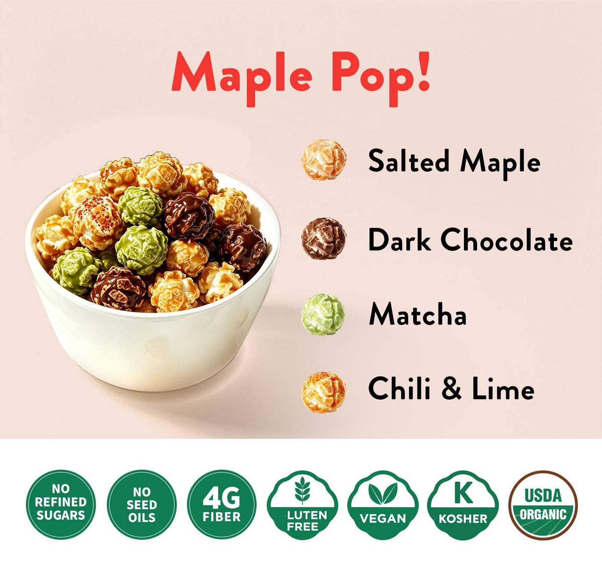 Maple Pop! Organic Maple Caramel Popcorn - Pumpkin Spice