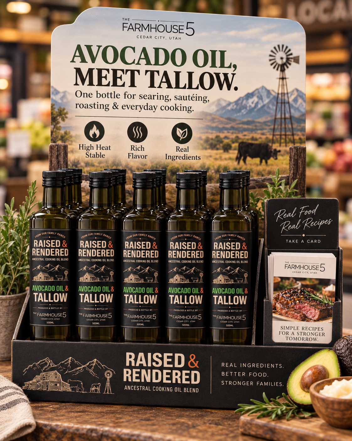 Raised & Rendered - Organic Avocado Oil & Tallow Cooking Blend