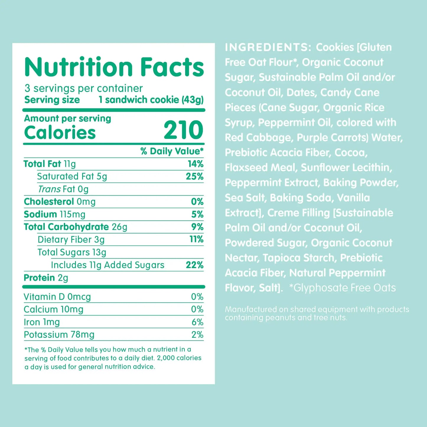 Chocolate Peppermint Candy Cane Creme Sandwiches - 3 PK Box