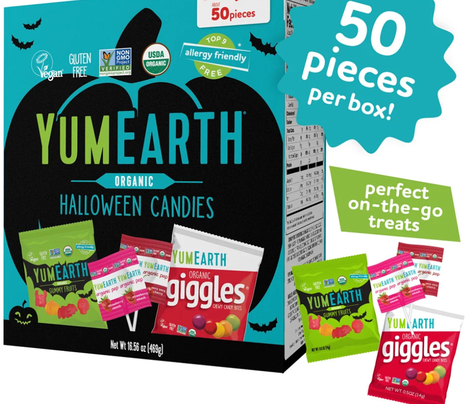 Yum Earth Halloween 50 piece Candy Variety Bag