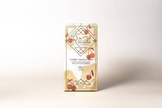 Cherry Vanilla Dark Chocolate Bar 70% Cacao