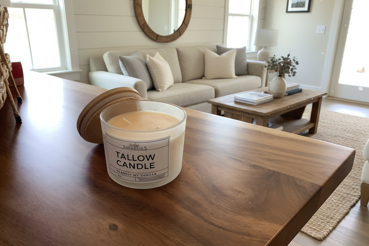 16oz Tallow Candles Frosted JAR