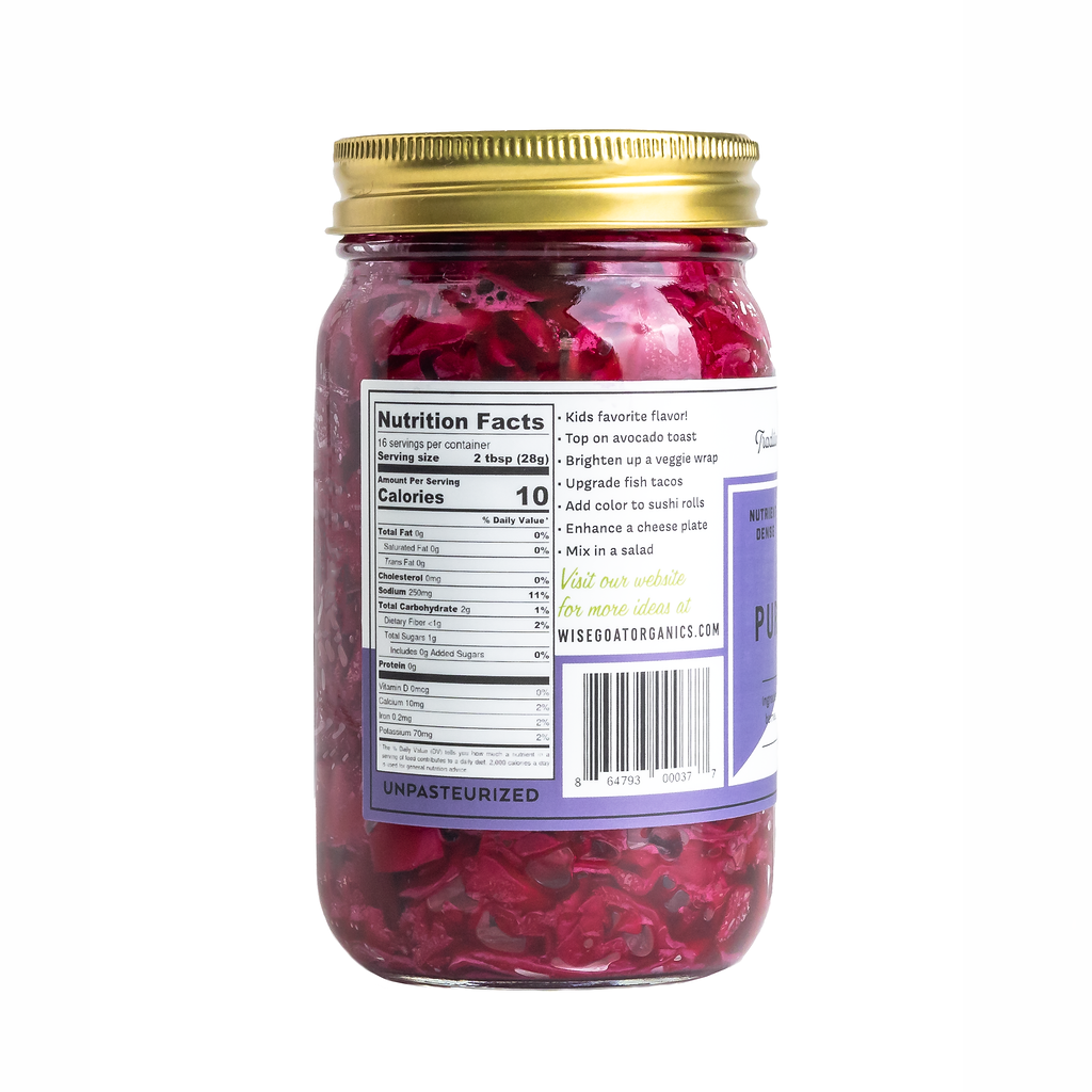 Organic Purple Cabbage Kraut - Pickled Vegetables