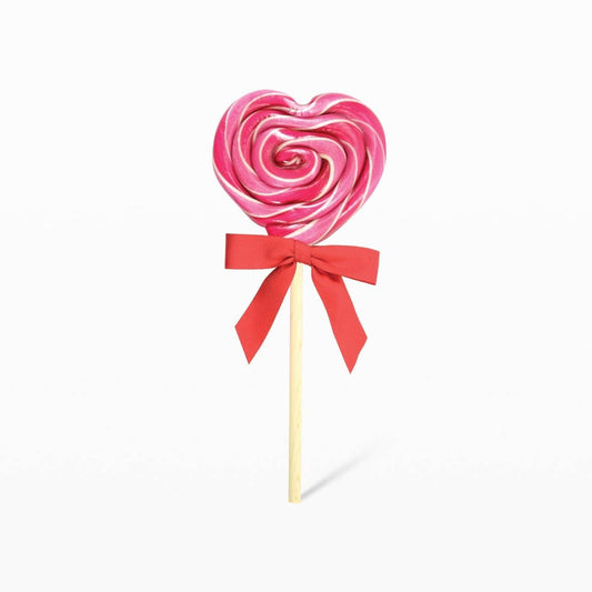 Organic Handmade Heart-Shaped Lollipop - Cherry - 2 oz