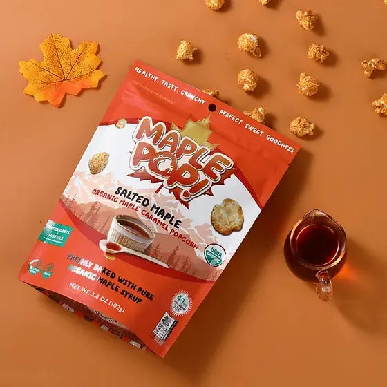 Maple Pop! Organic Maple Caramel Popcorn - Salted Maple