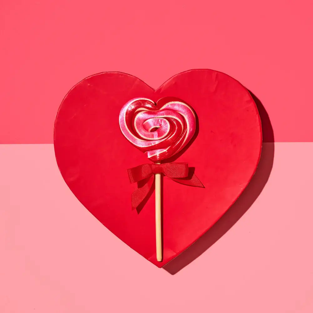 Organic Handmade Heart-Shaped Lollipop - Cherry - 2 oz