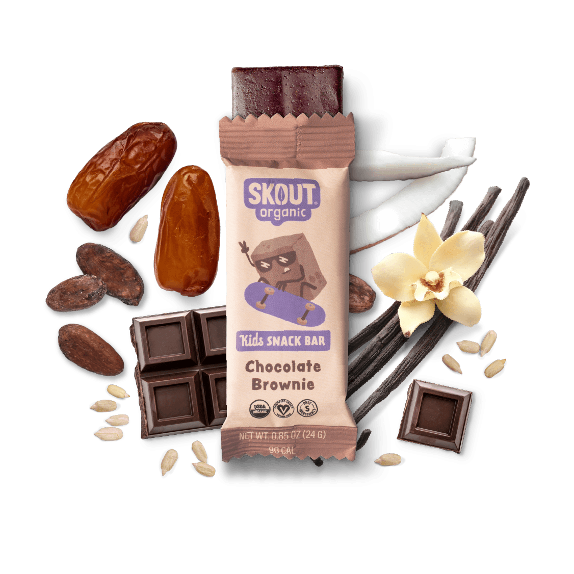 Skout Organic Chocolate Brownie Kids Snack Bar | Plant-Based